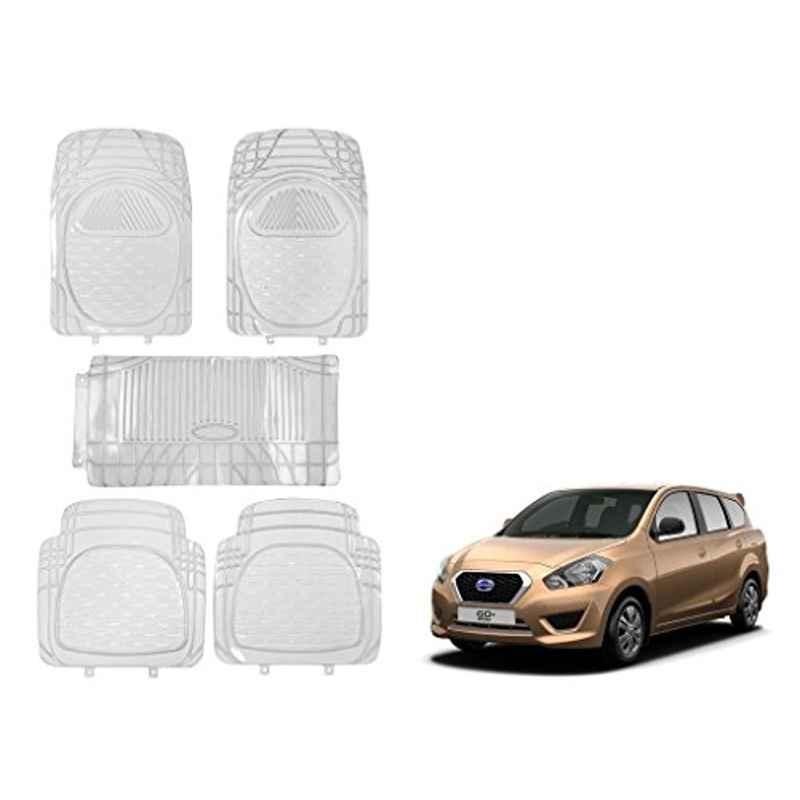 Kozdiko 5 Pcs 6205 Rubber & PVC Clear Car Foot Mat Set for Datsun Go+