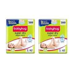 Baby Hug Pro 42 Pcs Super Dry Diapers Pant Packet, Size: Small, (Pack of 2)