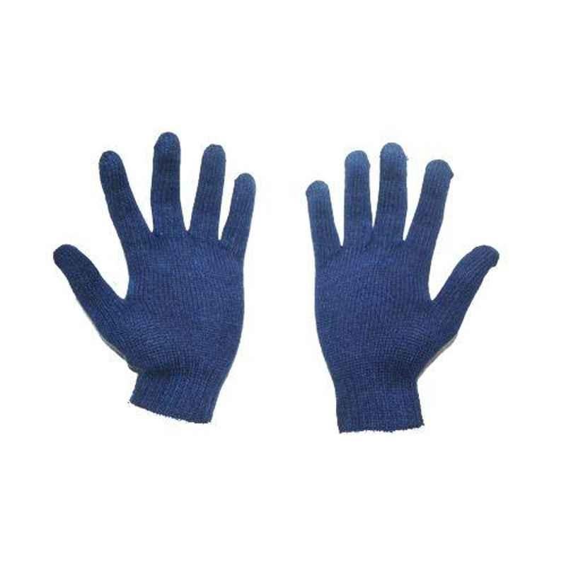 SRTL 40 g Blue Cotton Knitted Hand Gloves (Pack of 50)