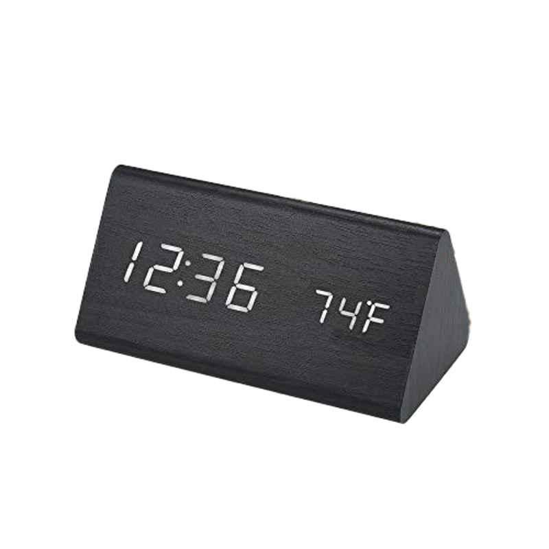 Rubik Wood Black & White Alarm Clock