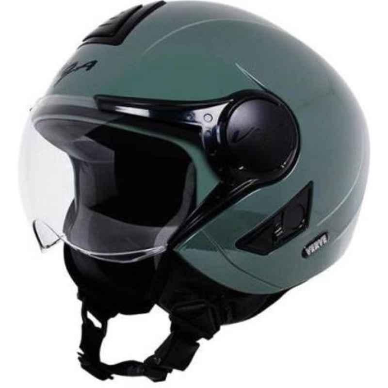Vega Verve Army Green Open Face Motorbike Helmet, Size (L, 580 mm)