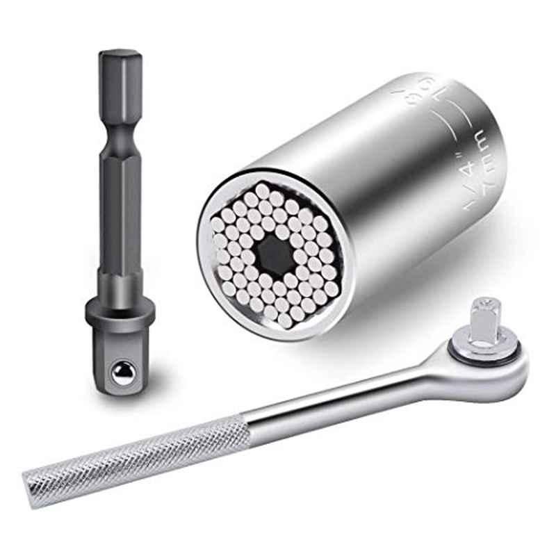 Universal Magic Wrench Head Set Socket Sleeve 7-19mm Power Drill Ratchet Bushing Spanner Outdoor Multi Hand Tools