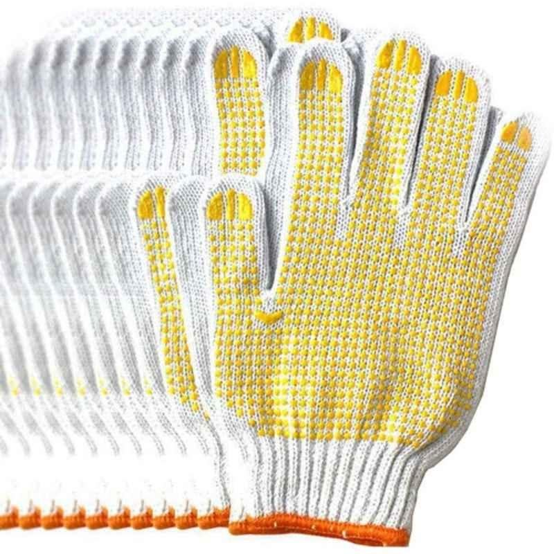 Gaocheng Medium Yellow Protective Second Skin Gardening Working Gloves (Pack of 6 Pair)