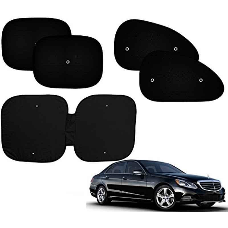Auto Pearl 5 Pcs PVC & Mesh Black Window & Front Sun Shade Set for Audi E250