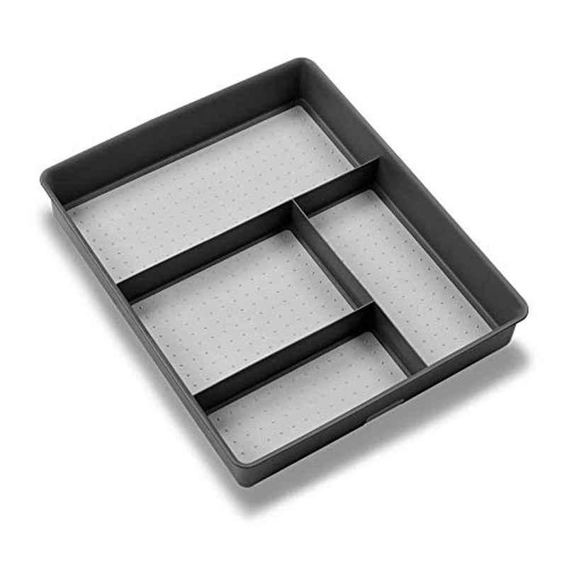Madesmart 4 Compartments Rubber Granite Tray Organizer, 15722 (Pack of 6)