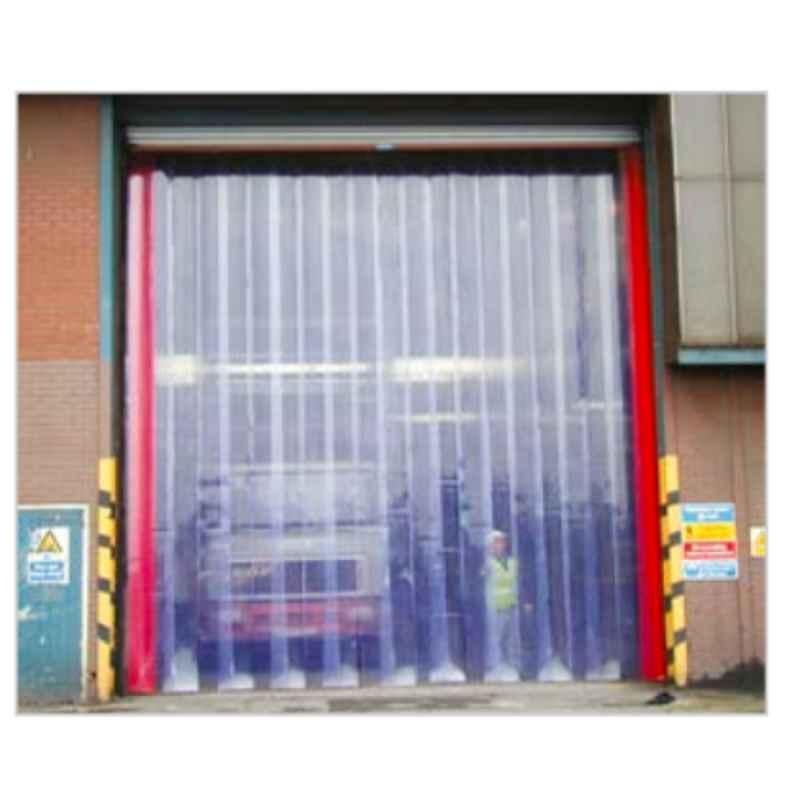 Dutarp 200mmx50mx2mm Red Ribbed PVC Curtain Strips