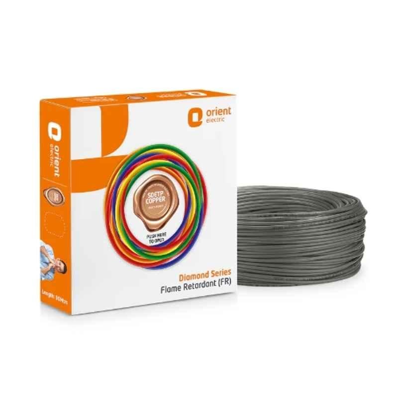 Orient Diamond 1 Sqmm Grey PVC Insulated Copper Conductor Flame Retardant Wire, 711FRC5GY0100D, Size: 90 m