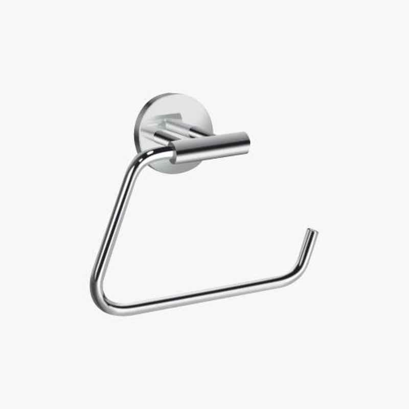Kerovit Silver Brass Chrome Finish Round Range Wall Mounted Toilet Paper Holder with Twin Arms, KA920007