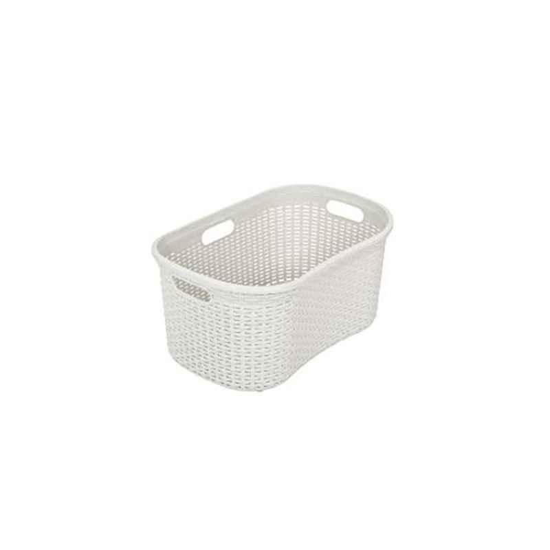 Addis 40L Plastic Grey Bohemian Laundry Clothes Basket, 518593