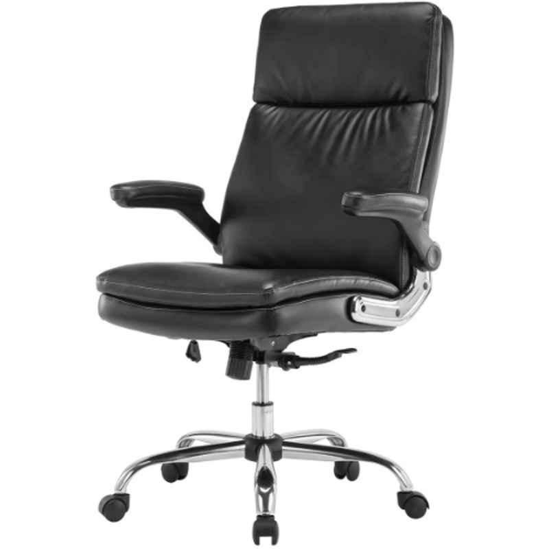 Oakcraft 125x59x59cm Leatherette Black Revolving Executive Chair, H-OC-17