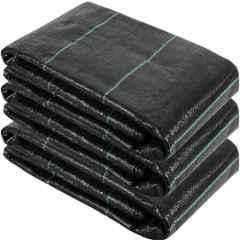 Singhal Premium 1x3m 110 GSM Polypropylene Black Sheet Mat for Garden Weed Control Barrier, WM-1x3