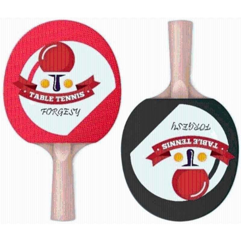 Forgesy Red & Black Table Tennis with 3 Pcs Orange Table Tennis Ball