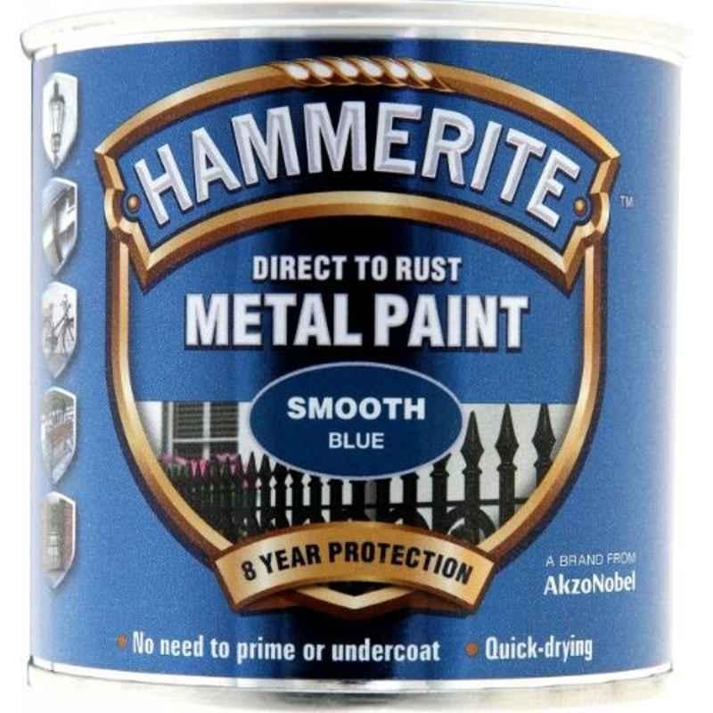 Hammerite 250ml Smooth Blue Glossy Direct to Rust Metal Paint, 5084884