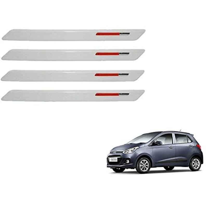 Kozdiko 4 Pcs White & Red Designer Car Bumper Protector Set for Hyundai Grand i10, KOZ-65695