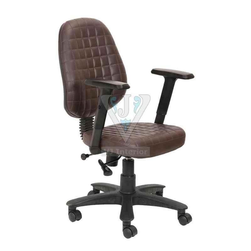 VJ Interior 18 inch Leather Computer Chair With Adjustable Armrest, VJ-1129