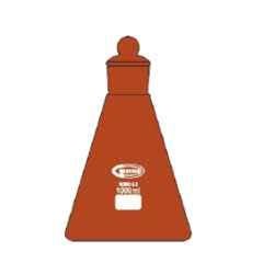 Glassco 500ml Amber Erlenmeyer Conical Narrow Mouth Flask, 076.502.04 (Pack of 2)