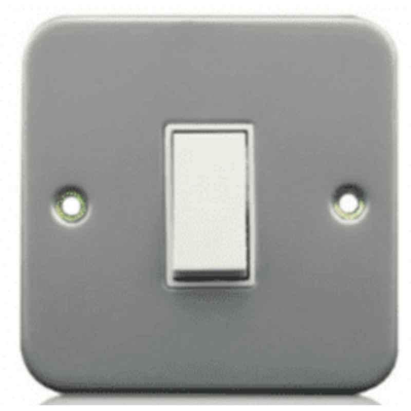 Micron 10A 1G 2 Way 230V Metal Grey Clad Switch, MME-MC002