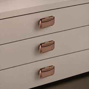 Plantex 3 inch Zinc Rose Gold Drawer Kadi for Home & Office, APS-DTK-295 (Pack of 3)