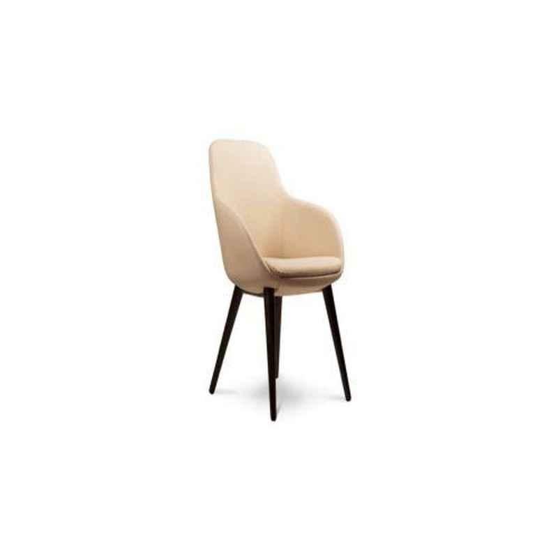 Shearling Ariel Vinyl Leatherette Cream White Upholstered Arm Chair