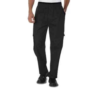 Cotton Black Utility Kitchen Trousers 