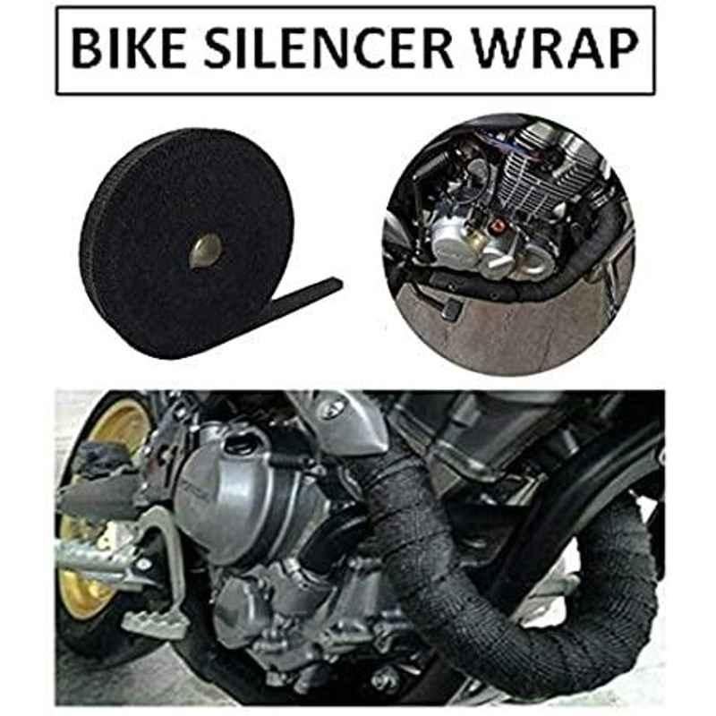 AOW Black Silencer Wrap Bike Exhaust Shield for All Royal Enfield Models (Length : 3 Mtrs) W-64