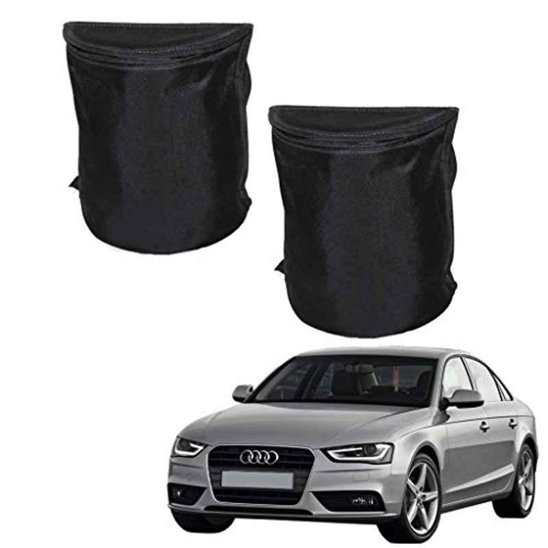 Kozdiko 2 Pcs Black Semi Cylindrical Car Dustbin Set for Audi A4