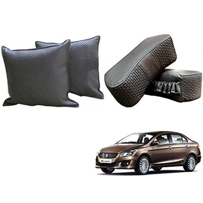 Kozdiko One Pair Grey Neck Rest & One Pair Cushion Combo for Maruti Suzuki Ciaz