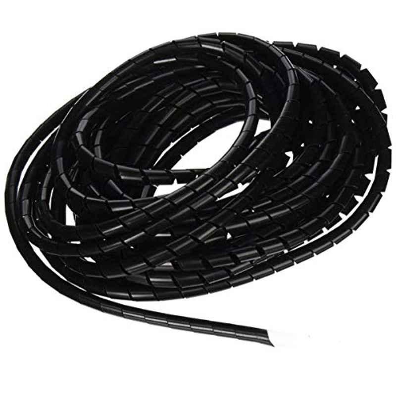 YXQ 6mm 6.4m Polyethylene Black Spiral Wire Wrap Tube, LMT0413-08