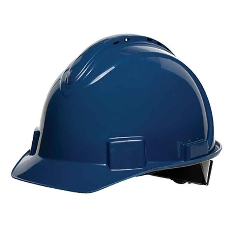 Honeywell North 52-63cm HDPE Dark Blue Vented Short Brim Hard Hat with 4-Point Ratchet Suspension, NSB11071E