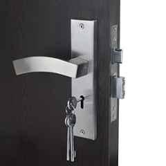 Handle Waala LB10002 8 inch Stainless Steel Silver Ky Plate Mortise Door Lock Set