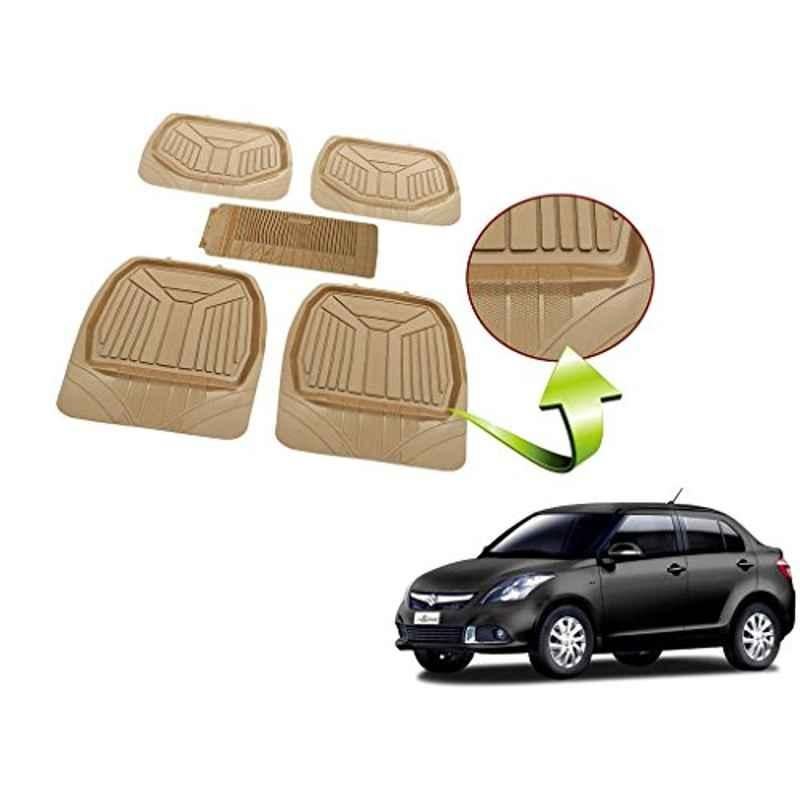 Kozdiko 5 Pcs Rubber Beige 3G Rubber Mat Set for Maruti Ertiga