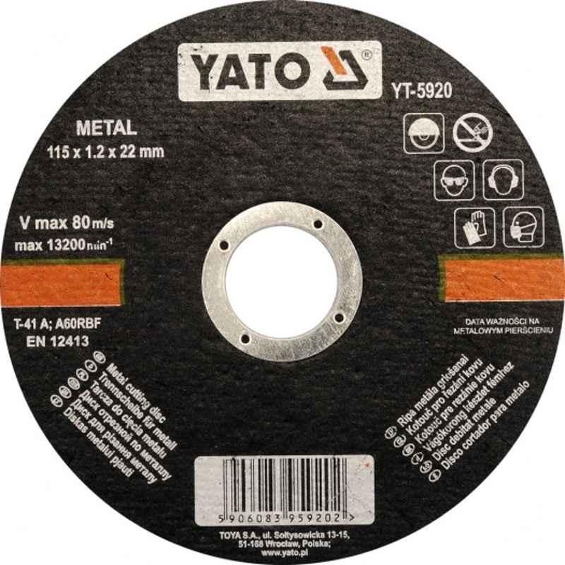 Yato 115x1.2x22mm Metal Cutting Disc,  YT-5920