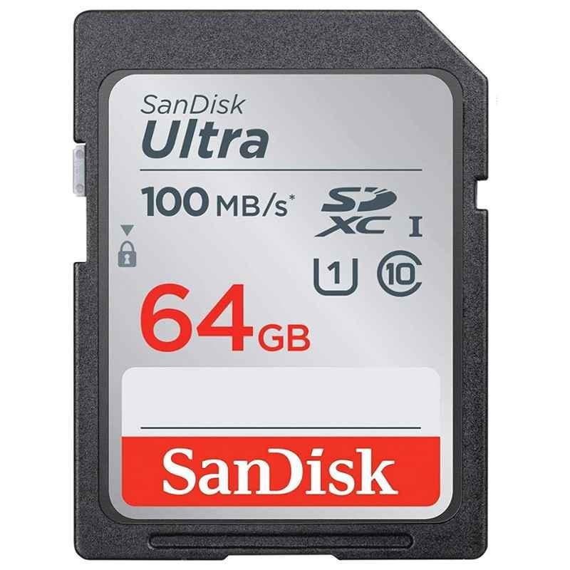 Sandisk 64GB Black SDHC, MicroSDHC Memory Card, SDSDUNR-064G-GN6IN