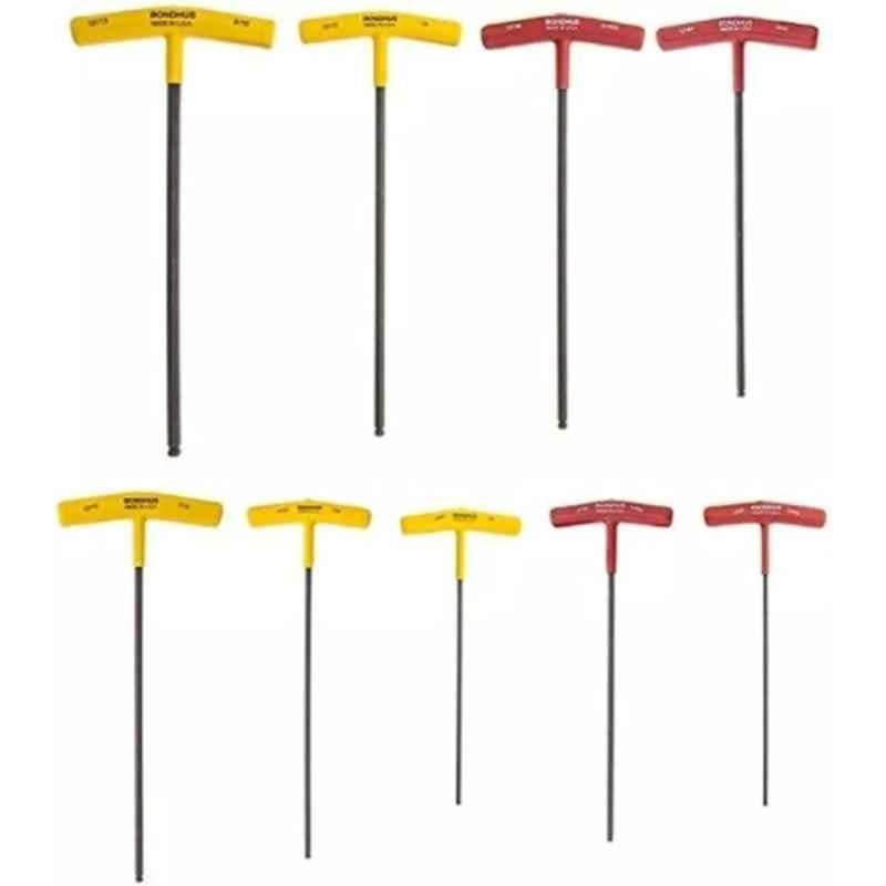 Bondhus BTX9IN/MM 9 Pcs Graduated ProGuard Ball End T-Handle Set, 13199