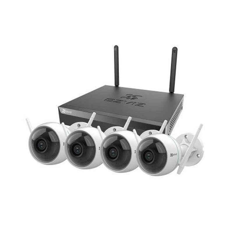 EZVIZ X5S 4 Pcs White 5MP 1080p Full HD Camera & 1 Pc 8 Channel NVR Wireless Outdoor Security Kit by Hikvision