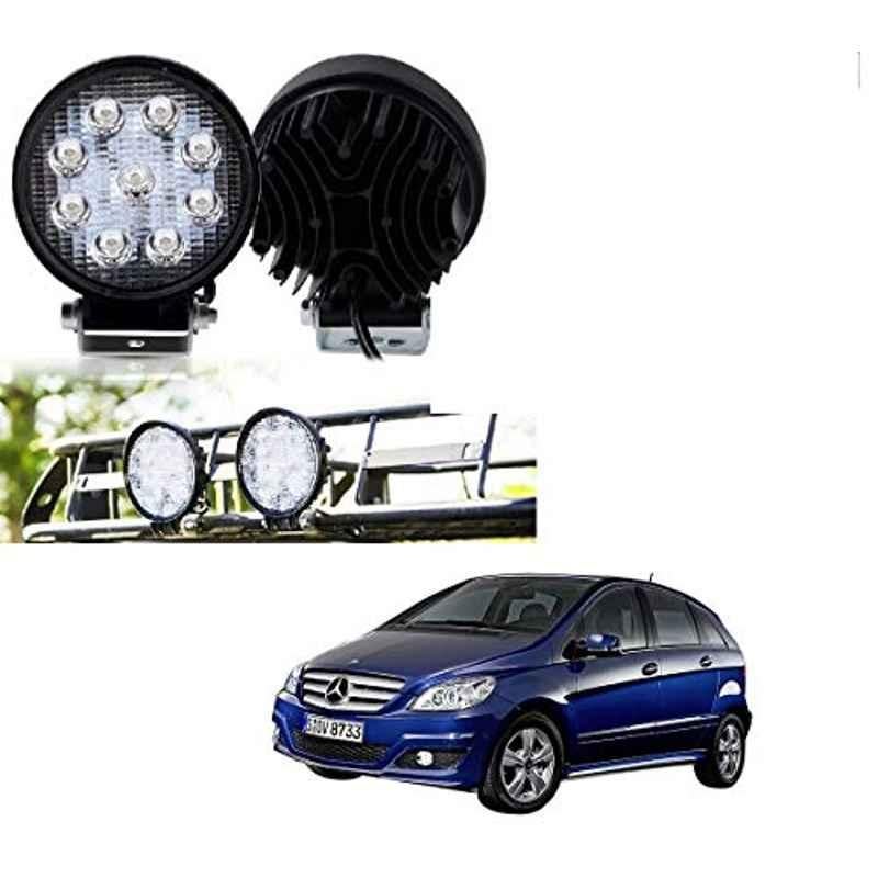 Kozdiko 2 Pcs 27W 4 inch 9 LED Waterproof Round White Fog Light Set with Mounting Brackets for Mercedes Benz B-Class Electric, kozd_19963