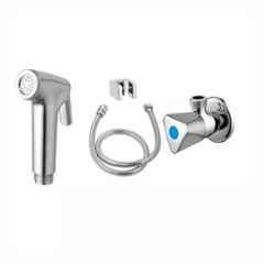 Fastgear ABS & Stainless Steel Silver Chrome Finish Health Faucet Set, FG2331