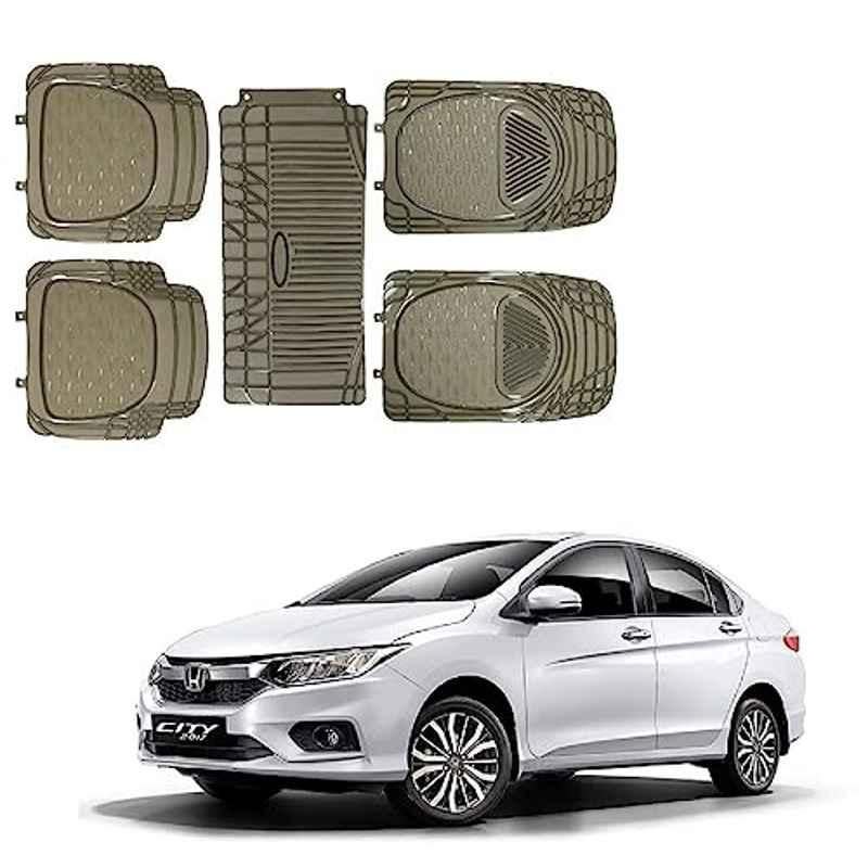 Kozdiko 5 Pcs 6205 Smoke PVC Rubber Car Foot Mat Set for Hyundai Santro (2018-Present)