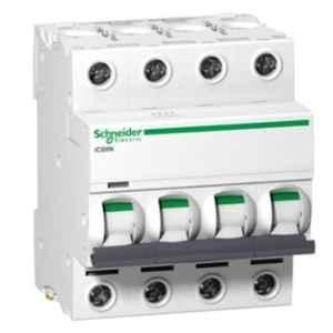 Schneider 4A 4 Pole iC60N C Miniature Circuit Breaker, A9F44404