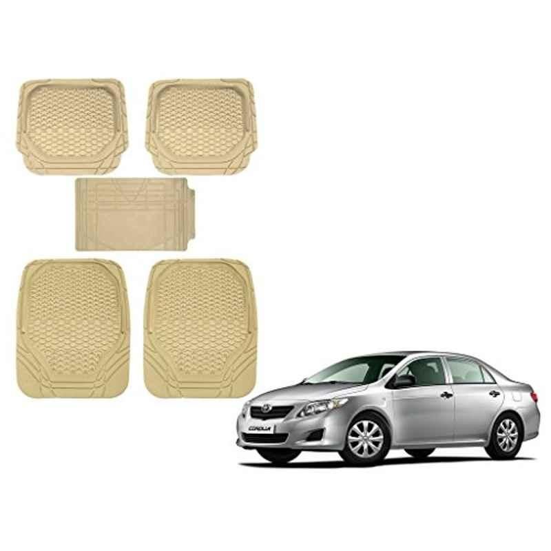 Kozdiko 5 Pcs 8855TW Beige Car Foot Mat Set for Toyota Corolla, koz_41299