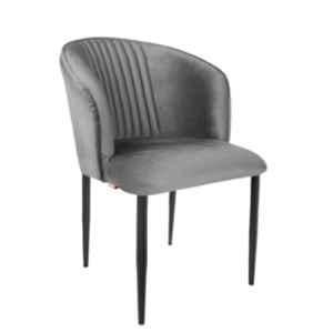 Rose Fire Velvet Mouse Gray Medium Back Cafe Chair