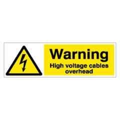 SUNSIGNS 300x100mm Vinyl & ACP Sheet Warning High Voltage Cables Overhead Signage, SN0174VNLM3HPIFAG