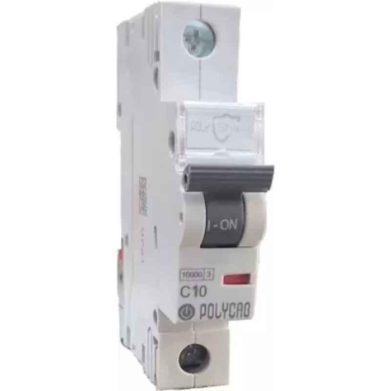 Polycab Polyshield 10A C Curve Single Pole MCB, GMM201P002