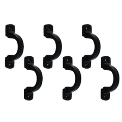 Mix & Match Victorian 3 inch Cast Iron Black Matte Finish Cabinet Pull Handle for Wardrobe, Cupboard & Window (Pack of 6)