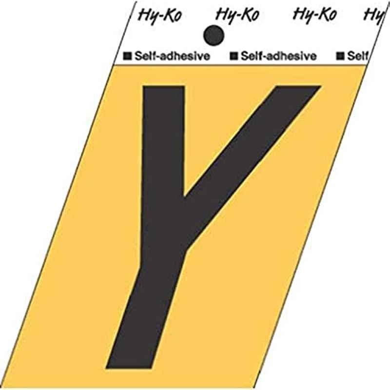 HY-KO GG-25/Y 3-1/2 inch Aluminium Black Adhesive Letter Y, 107180