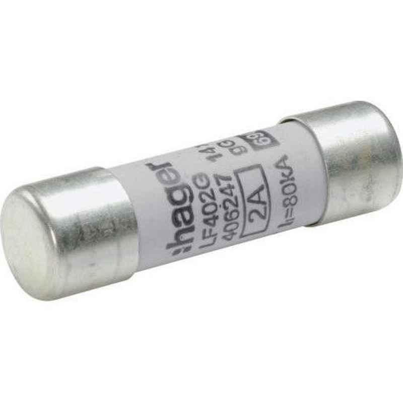 Hager 2A 10x38mm gG Type HRC Cartridge Fuse, LF302G