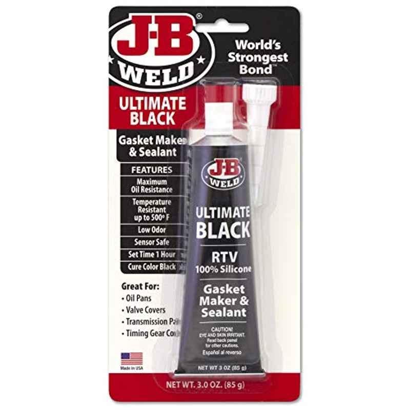 J-B Weld 3oz Aluminium Ultimate Black RTV Silicone Gasket Maker & Sealant, 32329
