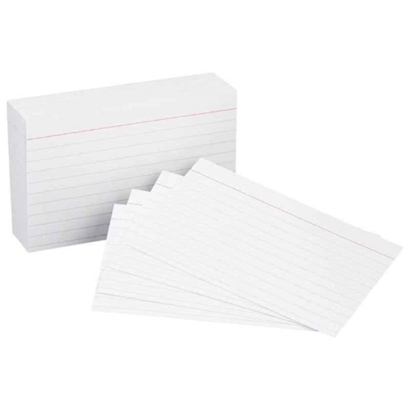MESCO 3x5 inch 160gsm White Index Cards, (Pack of 100)