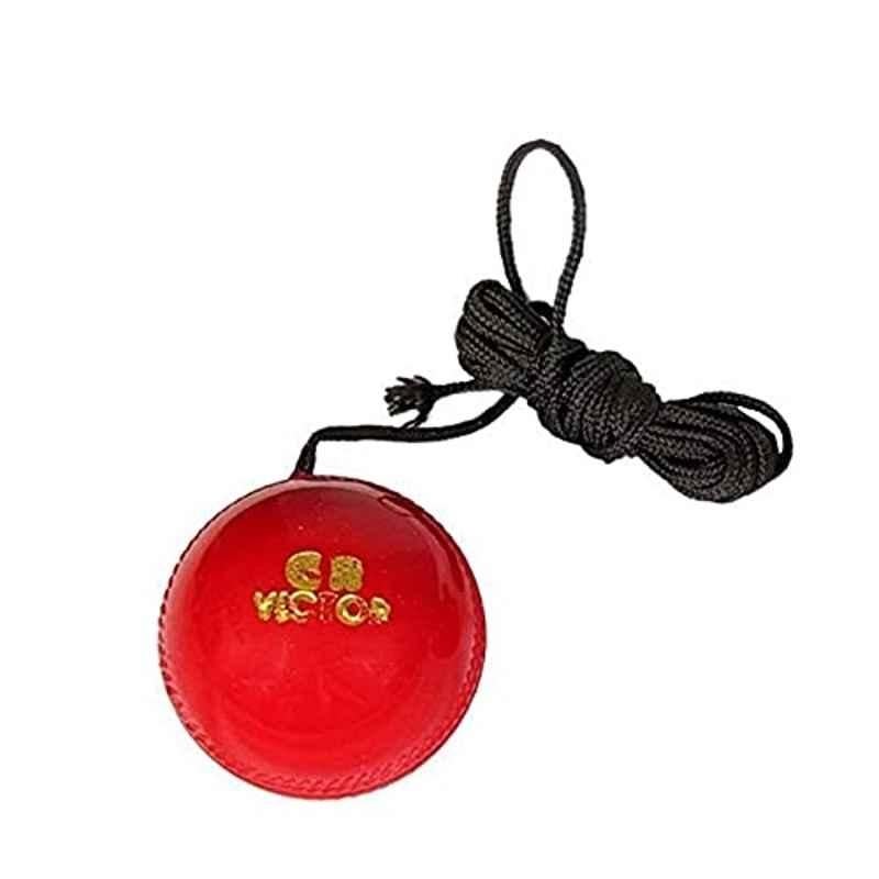 Forgesy 5.5 cm Red Hanging Cricket Ball with Cord (Pack of 2)