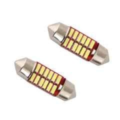 AllExtreme EX12RLW 2 Pcs Universal COB 12 SMD White Dome LED Parking Light Set